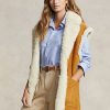 Khaki dámská oboustranná shearling vesta Ralph Lauren