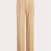 Khaki dámské plisované keprové kalhoty ze směsi vlny Ralph Lauren Khaki dámské plisované keprové kalhoty ze směsi vlny Ralph Lauren