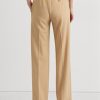 Khaki dámské plisované keprové kalhoty ze směsi vlny Ralph Lauren Khaki dámské plisované keprové kalhoty ze směsi vlny Ralph Lauren