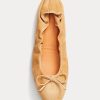 Khaki dámské ploché boty Ralph Lauren The Suede Pony Ballet Khaki dámské ploché boty Ralph Lauren The Suede Pony Ballet