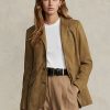 Khaki dámská Ralph Lauren Lambskin Suede Hacking Blazers
