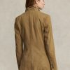 Khaki dámská Ralph Lauren Lambskin Suede Hacking Blazers