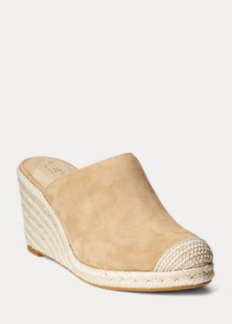 Khaki dámská Ralph Lauren Pennie Suede Espadrille