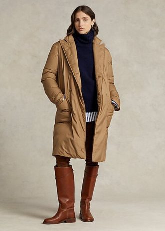 Khaki dámské Ralph Lauren The Water-Repellent Down Polo kabáty Khaki dámské Ralph Lauren The Water-Repellent Down Polo kabáty