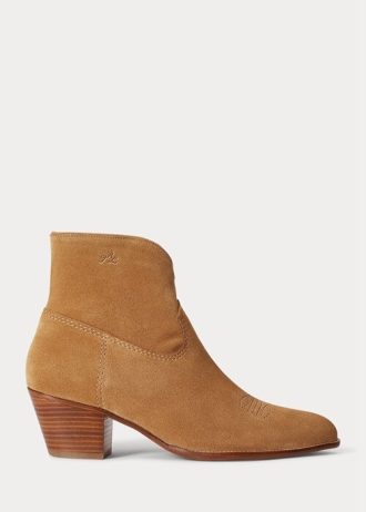 Khaki dámské semišové boty Ralph Lauren Lucille