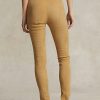 Khaki dámské semišové legíny Ralph Lauren Lambskin