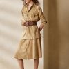 Khaki dámské sukně Ralph Lauren Aryiana Lamb-Suede