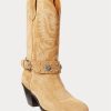 Khaki dámské westernové boty Ralph Lauren s cvočky Khaki dámské westernové boty Ralph Lauren s cvočky
