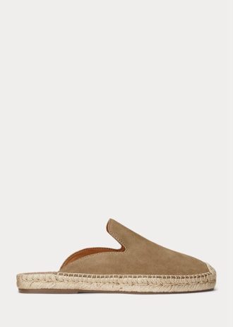 Khaki pánské boty Ralph Lauren Cevio Suede Mule pro volný čas