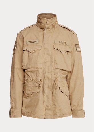 Khaki pánské bundy Ralph Lauren The Iconic Field