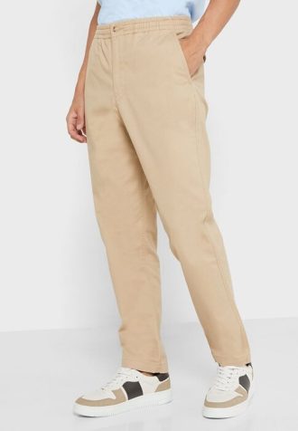 Khaki pánské kalhoty Ralph Lauren Essential Slim Fit Chinos