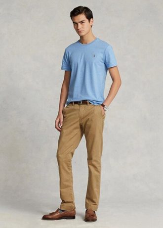 Khaki pánské kalhoty Ralph Lauren Stretch Slim Fit Chino