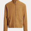 Khaki pánské keprové bundy Ralph Lauren Linen-Blend s rybí kostí