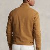 Khaki pánské keprové bundy Ralph Lauren Linen-Blend s rybí kostí