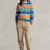 Khaki pánské plátěné kalhoty Ralph Lauren plisované Baggy Fit