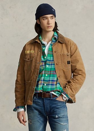 Khaki pánské polní bundy Ralph Lauren s vlněnou podšívkou Khaki pánské polní bundy Ralph Lauren s vlněnou podšívkou