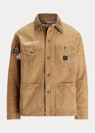 Khaki pánské polní bundy Ralph Lauren s vlněnou podšívkou Khaki pánské polní bundy Ralph Lauren s vlněnou podšívkou