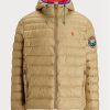 Khaki pánské sbalitelné vodoodpudivé bundy Ralph Lauren Khaki pánské sbalitelné vodoodpudivé bundy Ralph Lauren