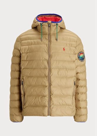 Khaki pánské sbalitelné vodoodpudivé bundy Ralph Lauren Khaki pánské sbalitelné vodoodpudivé bundy Ralph Lauren