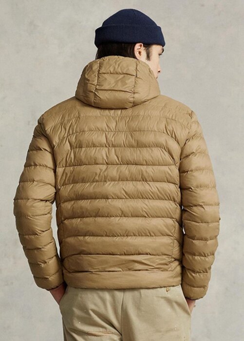 Khaki pánské sbalitelné vodoodpudivé bundy Ralph Lauren Khaki pánské sbalitelné vodoodpudivé bundy Ralph Lauren