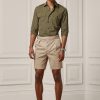 Khaki pánské strečové šortky Ralph Lauren Tailored Chino