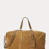Khaki pánské tašky Ralph Lauren Welington Calf-Suede Duffle Bag