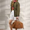 Khaki pánské tašky Ralph Lauren Welington Calf-Suede Duffle Bag
