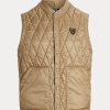 Khaki pánská vodoodpudivá prošívaná vesta Ralph Lauren