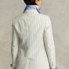 Krémové dámské blejzry Ralph Lauren Pinstripe Bavlna-Lněno-Vlna
