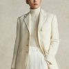 Krémové dámské bundy Ralph Lauren Wool-Blend Rybí kost Krémové dámské bundy Ralph Lauren Wool-Blend Rybí kost