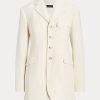 Krémové dámské bundy Ralph Lauren Wool-Blend Rybí kost Krémové dámské bundy Ralph Lauren Wool-Blend Rybí kost