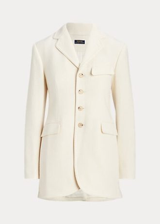 Krémové dámské bundy Ralph Lauren Wool-Blend Rybí kost