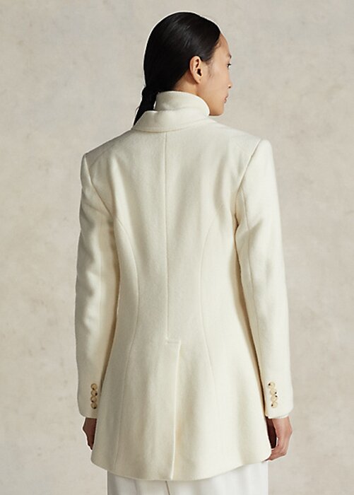 Krémové dámské bundy Ralph Lauren Wool-Blend Rybí kost Krémové dámské bundy Ralph Lauren Wool-Blend Rybí kost