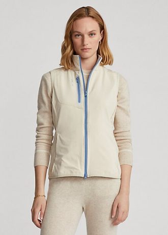 Krémová dámská celorozepínací vesta Ralph Lauren Terry bez rukávů