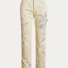 Krémové dámské džíny Ralph Lauren Paint-Splatter Denim Carpenter Jeans Krémové dámské džíny Ralph Lauren Paint-Splatter Denim Carpenter Jeans