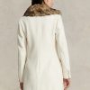 Krémové dámské dvouřadé kabáty z umělé kožešiny Ralph Lauren Krémové dámské dvouřadé kabáty z umělé kožešiny Ralph Lauren