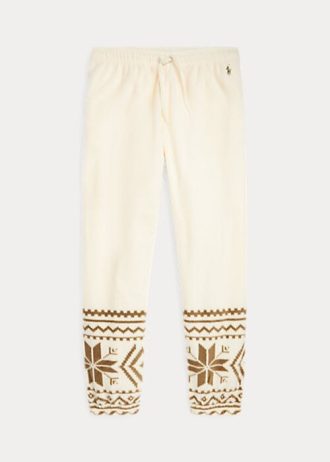 Krémové dámské fleecové tepláky Ralph Lauren Snowflake-Motif