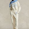 Krémové dámské fleecové tepláky Ralph Lauren The Spelman Collection