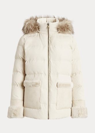 Krémové dámské kabáty z umělé kožešiny Ralph Lauren Krémové dámské kabáty z umělé kožešiny Ralph Lauren