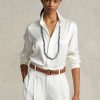 Krémové dámské košile Ralph Lauren Mulberry Silk Shir