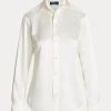 Krémové dámské košile Ralph Lauren Mulberry Silk Shir