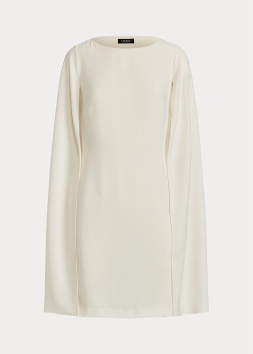 Krémové dámské koktejlové šaty Ralph Lauren Cape Georgette Krémové dámské koktejlové šaty Ralph Lauren Cape Georgette