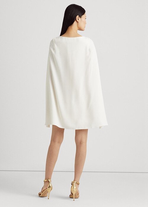 Krémové dámské koktejlové šaty Ralph Lauren Cape Georgette Krémové dámské koktejlové šaty Ralph Lauren Cape Georgette
