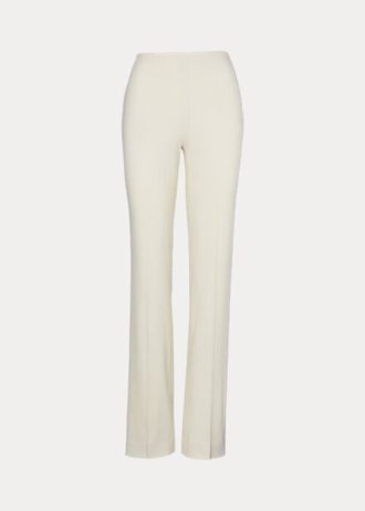 Krémové dámské krepové kalhoty Ralph Lauren Alandra Wool