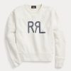 Krémové dámské mikiny Ralph Lauren Logo French Terry Crewneck Krémové dámské mikiny Ralph Lauren Logo French Terry Crewneck