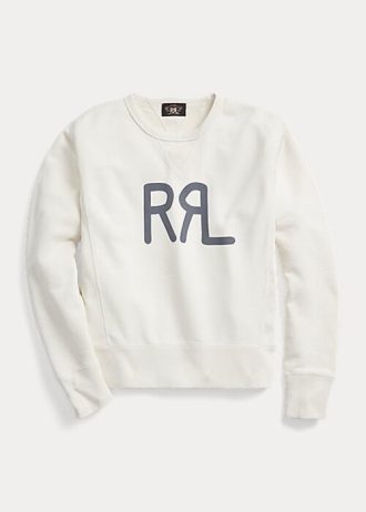 Krémové dámské mikiny Ralph Lauren Logo French Terry Crewneck Krémové dámské mikiny Ralph Lauren Logo French Terry Crewneck