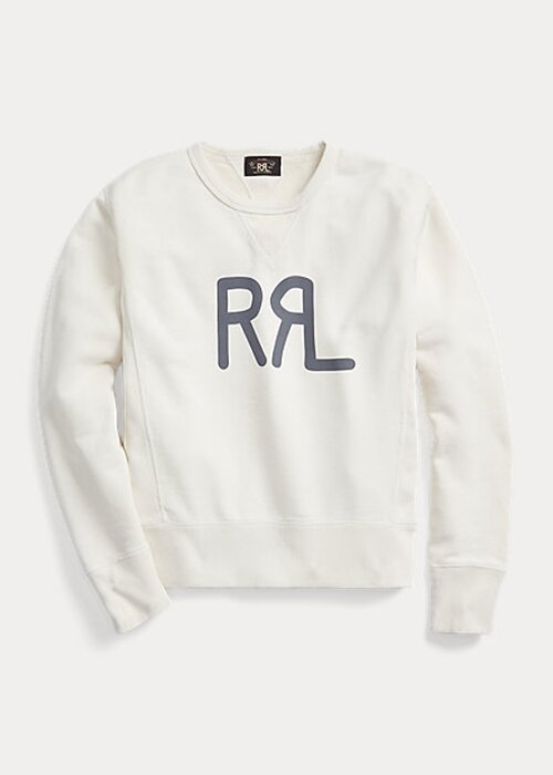 Krémové dámské mikiny Ralph Lauren Logo French Terry Crewneck Krémové dámské mikiny Ralph Lauren Logo French Terry Crewneck