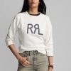 Krémové dámské mikiny Ralph Lauren Logo French Terry Crewneck Krémové dámské mikiny Ralph Lauren Logo French Terry Crewneck