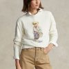 Krémové dámské mikiny Ralph Lauren Polo Bear Fleece Crewneck