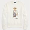 Krémové dámské mikiny Ralph Lauren Polo Bear Fleece Crewneck